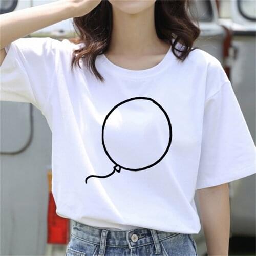 Harajuku T Shirt Women Colorful Balloons T-shirt Funny Cartoon Graphic Tshirt 90s Fashion Top Tees Female TX5994