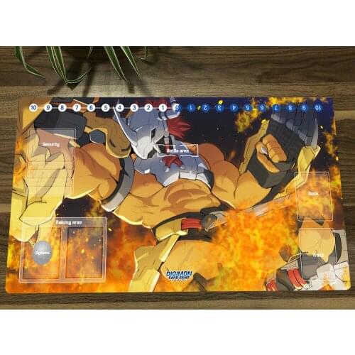 Anime Digimon Playmat WarGreymon Trading Card Game Mat DTCG CCG Mat Mouse Pad Anti-slip Desk Gaming Play Mat & Card Zones Bag