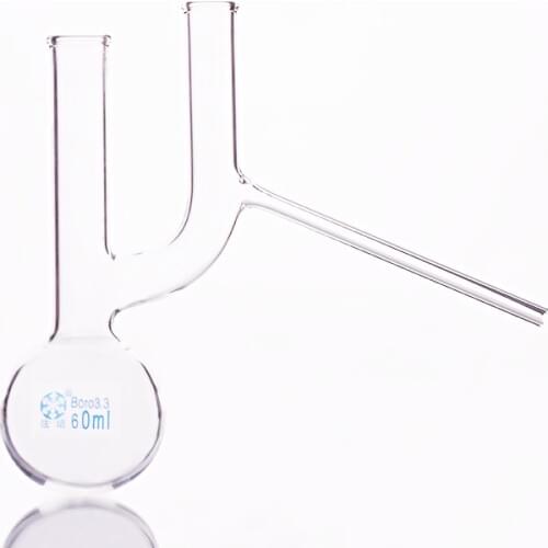 Distilling flask claisen,Capacity 60ml,Fractionation flask with normal mouth,Round bottom boiling flask