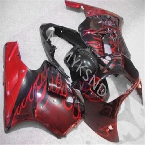 For Kawasaki Ninja ZX12R 2000-2001 ZX 12R 00-01 black red flames Motorcycle Fairing Kit (Injection molding)