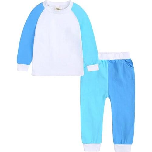 6 Colors contrast Boys Clothing Sets Toddler Girls Clothes Kids Tracksuit For Girl Suit Costume Childrens Clothing Homeswear