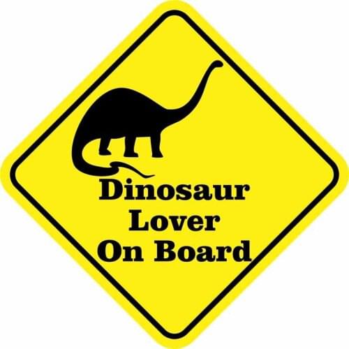 LLY-1123 DINOSAUR LOVER ON BOARD Warning Mark Car Sticker PVC Auto Accessories Bumper Window Graphic Decoration Waterproof Decal