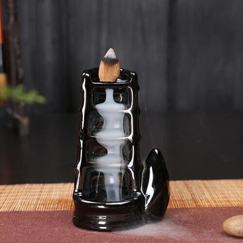 Mini Portable Incense Burning Holder Censer Ceramic Waterfall Backflow Design Diffuser Exquisite Classic Home Decoration