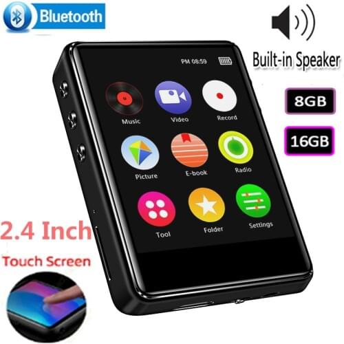 IQQ X62 New Bluetooth MP3 Player Clip Full Touch Screen,Built In Speaker,HIFI Lossless Music,FM Radio,E-book Reading,Video Play