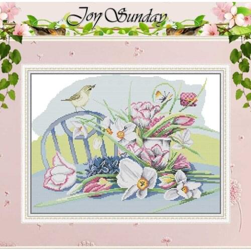 Birds and Flowers counted Cross Stitch 11CT 14CT Printed Cross Stitch Set Wholesale Cross-stitch Kit Embroidery Needlework
