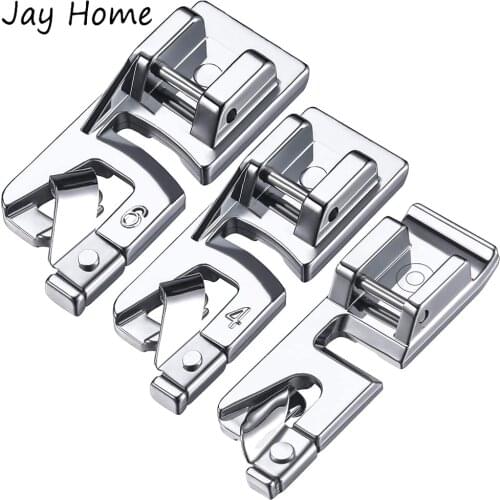 3 Sizes Narrow Rolled Hem Sewing Machine Presser Foot Set for Multifunction Sewing Machines 3mm 4mm 6mm DIY Sewing Accessories