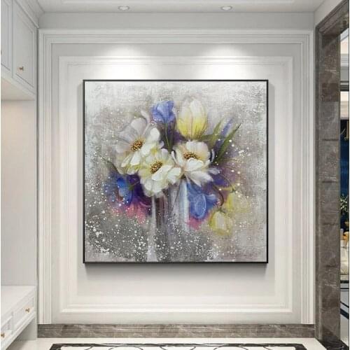 Wall Art Canvas Oil Painting Poster Modular Picture Home Decoration Flower Wall Art For Living Room Bedroom No Frame