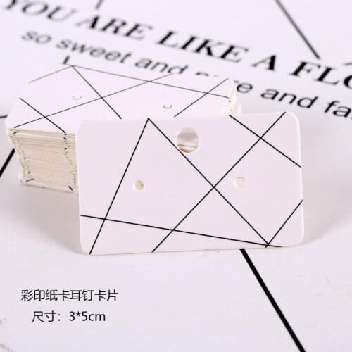 Wholesale 200pcs 3x5cm Ear Studs Card Hang Tag Jewelry Display Earring Cards Favor Label Tag Cute Printing Cards For Jewelry