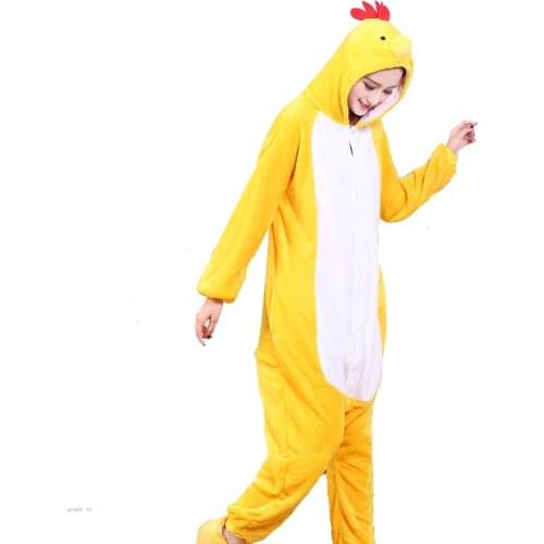 Chicken Onesies For Adults Animal Kigurumi Pajamas Men Women Sleepwear Fancy Suits Cartoon Bodysuit Halloween Cosplay Costume