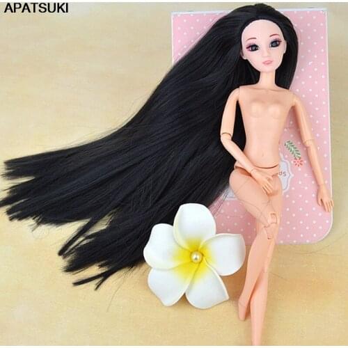 Birthday Gift Kids Toy 12 Joints Moveable BJD Doll 3D Real Eye For BJD Dollhouse 1/6 Doll With Beautiful Eye Black Long Hair