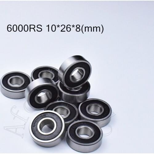 6000RS 10*26*8(mm) 1Pieces bearing ABEC-5 6000 6000RS rubber sealed chrome steel deep groove bearing