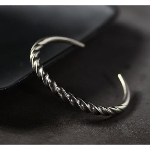 Simple Twisty Titanium Steel Silver Bracelets Bangles Punk for Women men Best gift Lovers Jewelry SS-100