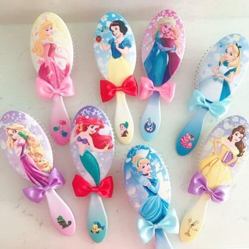 Disney new cartoon princess air cushion comb cute student airbag massage comb girl baby frozen 2 does not knot curly hair