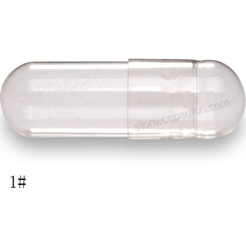 Size 1)5000 Pieces / Carton, Empty Joined Gelatin Clear Capsules For Capsule Filler Machines