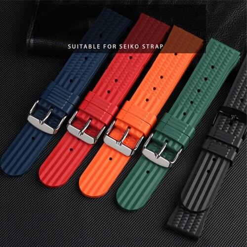 20mm 22mm Diving Rubber Watch Strap for Seiko SRP777J1 Men Sport Silicone Waterproof Wrist Band Bracelet Watchband for Omega