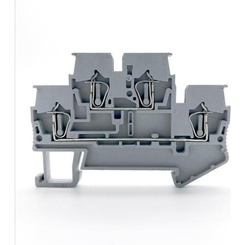 STTB-1.5 Cage Self Locking Spring Terminal Double Layer Spring Connection Conductors Rail Type Terminal Block