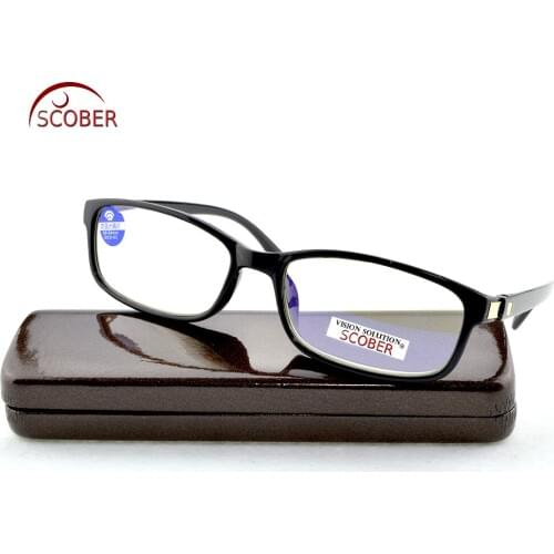 SCOBER = Top Quality Anti Blue Reflective Coated Reading Glasses Hand Made Frame Delicate Hinge Spectacles +0.75 +1 +1.75 To +4