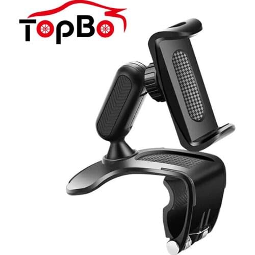 360° Rotation Sun Visor Mirror Dashboard Mount Universal Car Mobile Phone Mount Bracket GPS Stand Multifunctional Phone Holder