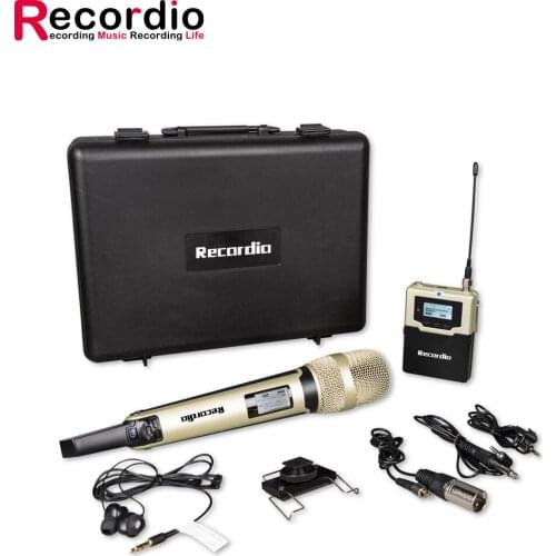 GAW-E200 Broadcast UHF Camera Wireless Lavalier Microphone System Transmitters and Receivers for DSLR Camera & Camcorder