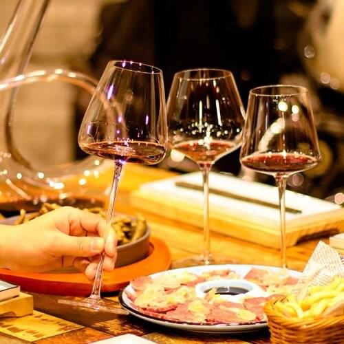 Clear Wine Glasses Hand Blown Italian Style Lead-Free Premium Crystal Tall Long Stem Burgundy Cup for Bar Party Home Office