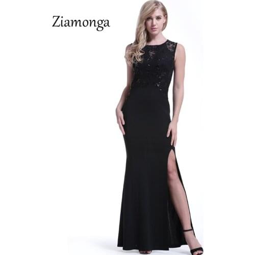 Ziamonga Evening Party Women Dress Amazing Sequin Lace Dresses Slit Elegant Women Maxi Gowns Party Vestidos Largos Maxi Dress