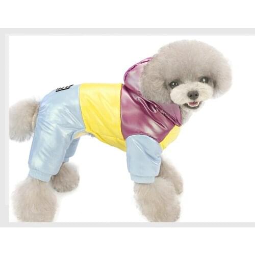 Winter Pet Dog Clothes New Thickening Four-legged Cotton Warm Rainbow Coat For Teddy Chihuahua Puppy Dogs Cat Clothing Coat