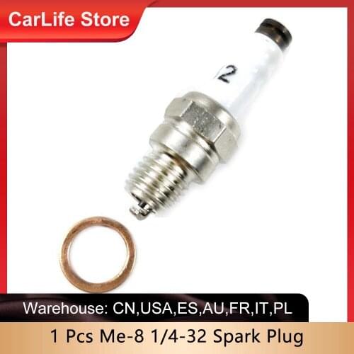 1 Pcs Methanol To Gasoline Engine Me-8 1/4-32 Spark Plug For Ngh Engine For Ignition Nitro Engine Turned Gasoline Rc Airplane