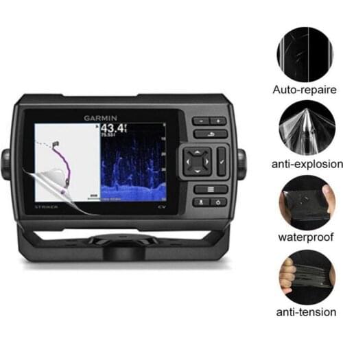 2 x PET Clear Screen Protector Cover Protective Film Guard For Garmin Striker Plus 5 5cv 5dv Fishfinder Handheld GPS Tracker