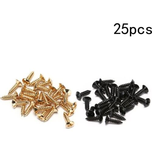 25Pcs Electric Guitar Screws For Pickguard Back Plate Mount DIY Luthier Tool
