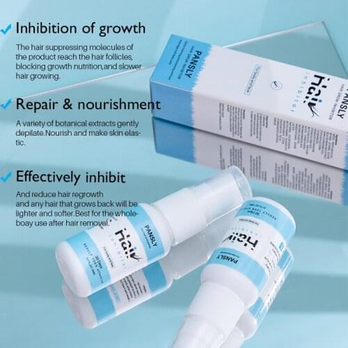 Painless Smooth Body Hair inhibitor Removal Spray Treatment Spray Liquid Hair Growth Inhibitor Repair Nourish No Stimulation 20