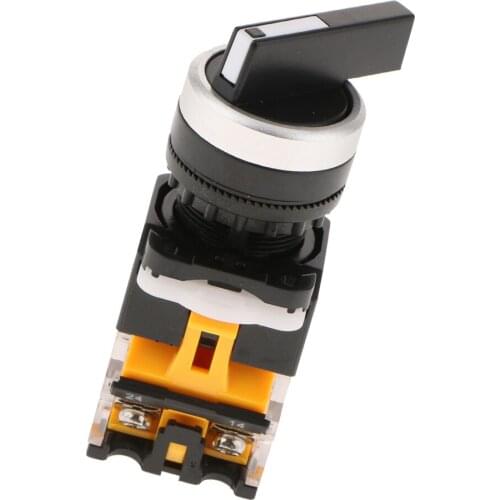 Latching Selector Rotary Switch 22mm Mounting ON-OFF Plastic LA38-20XC/3 3 Position Knob Switch 12V