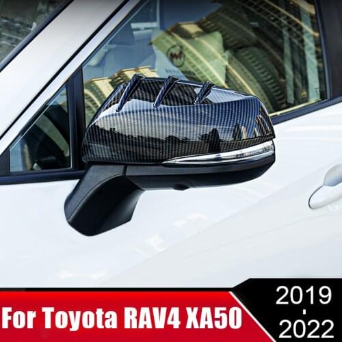 ABS Car Rearview Mirror Cover Cap Shell Housing Door Side Wing Mirror Case For Toyota RAV4 RAV 4 2019 2020 2021 XA50 Accessories
