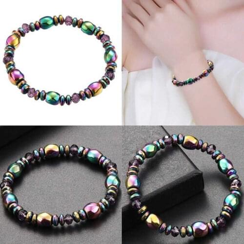 Bangle Pain Relief Beads Bracelet Black Hematite Therapy Magnetic Arthritis