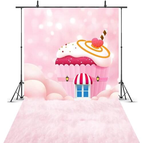 Photographic Background Childrens Birthday Cake House Backdrops Kids photo studio Vinyl Props Candy Bar Backdrop Part Decor