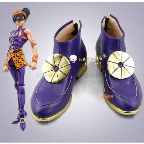 JJoJos BBizarree Adventure 5 Golden Wind Narancia Ghirga Characters Anime Costume Prop Cosplay Shoes Boots