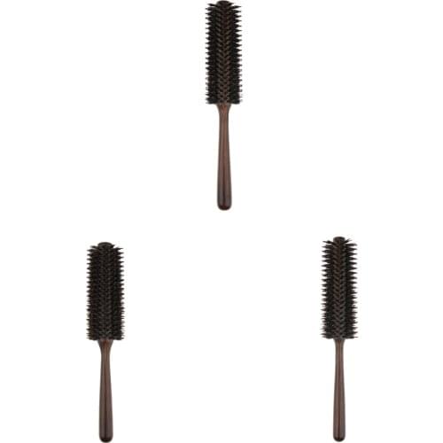 Round Hairbrush Round Hairbrush with Pure Wild Boar Bristles, Antistatic