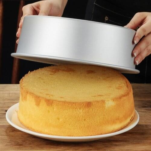 4/6/8/10/12inch Round Chiffon Cake Pan Aluminum Alloy Solid Bottom Chiffon Mold Cake Tin Bread Mold DIY Mold Baking Tool