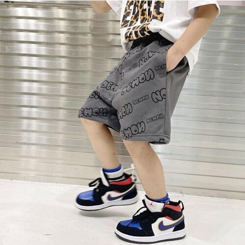 Summer Kids Shorts 2021 New Arrival Baby Boys Fashion Letter Print Hip Hop Shorts Casual Loose Sport Shorts Pants For Boy 3-10 Y