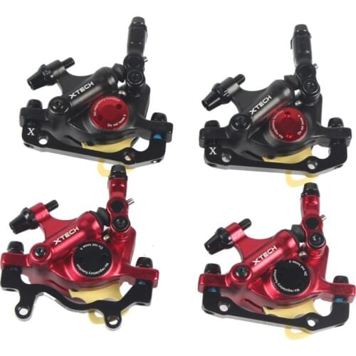 MTB Mountain Bike Mechanical Line Pull Brake Caliper Hydraulic Brake Clip Clamp Road Bicycle Brakes Black/Red For 140/160/180mm Rotor