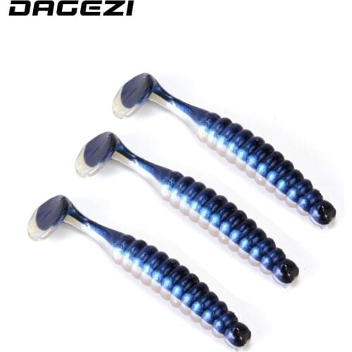 DAGEZI 20pcs/lot short T-tail soft bait 4.7CM/1.5G Soft fishing lure Swimbaits Jig Head Artificial Lure for Fly Fishing