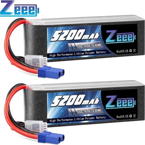 2units Zeee 4S Lipo Battery 14.8V 100C 5200mAh with EC5 Plug Soft Case for RC Plane Quadcopter Airplane Helicopter RC Car Truck