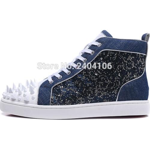 Patchwork Newest Fashion Trend Men Casual Shoes Rivets Decorated Men Shoes Shows Footwear Shoes 2019 Hot Sale