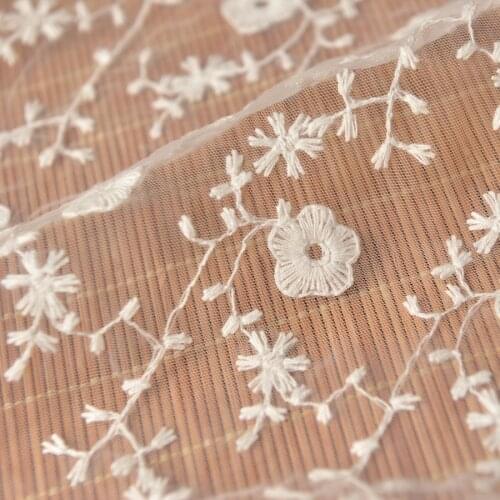 Pastoral Lactation White Jacquard Embroidery Glass Veil Wedding Gown Dress Childrens fabrics Cos Clothing Fabric