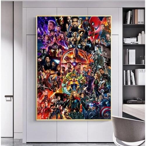 Marvel Avengers End Game Canvas Prints Superhero Movie Posters and Prints Abstract Modern Wall Art Picture for Living Room Decor