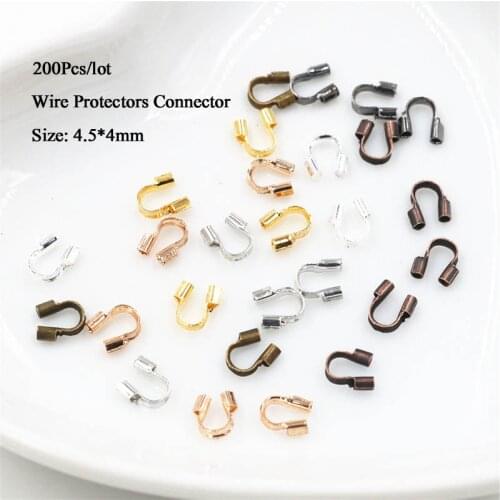 200pcs/lot 4.5x4mm Wire Protectors Wire Guard Guardian Protectors loops U Shape Accessories Clasps Connector For Jewelry Making
