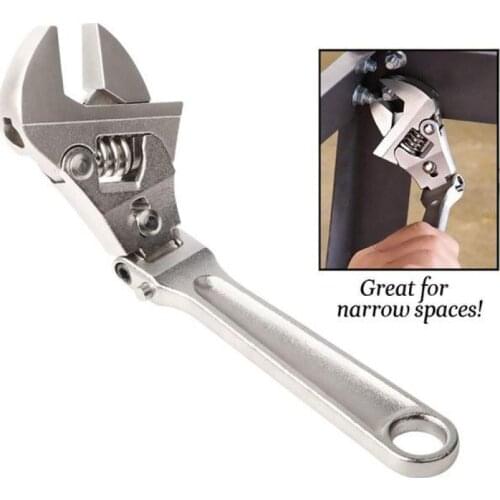 8 inch Adjustable Ratchet Wrench Folding Handle Dual-Purpose Pipe Wrench Spanner Key Hand Tool Creative New design 2020 Tools