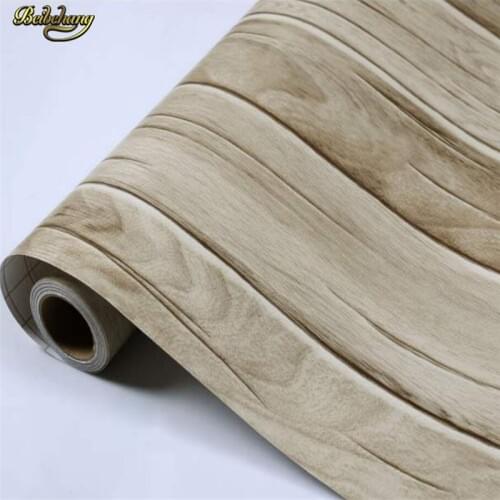 Beibehang Self-adhesive wallpaper waterproof 3d pvc retro wood wall stickers bedroom warm background papel de parede stickers