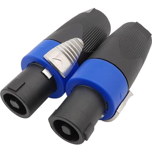 2Pcs 4Pin NL4FC Speaker Male Plug Connector 4 Pole Audio Cable Plug Adapter Speakon Jack Accessories
