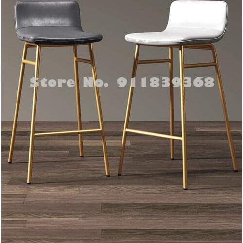 Nordic Ins Net Red Bar Stool Modern Simple High Stool Bar Chair Family Iron Back Light Luxury Bar Chair