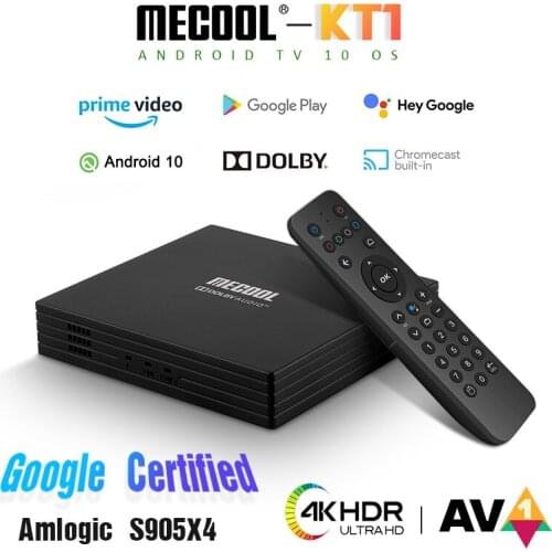 MECOOL KT1 DVB-T2 Smart TV BOX Amlogic S905X4 Android 10.0 TV 2GB 16GB 4K HDR AV1 TV BOX Google Certificated Set Top Box